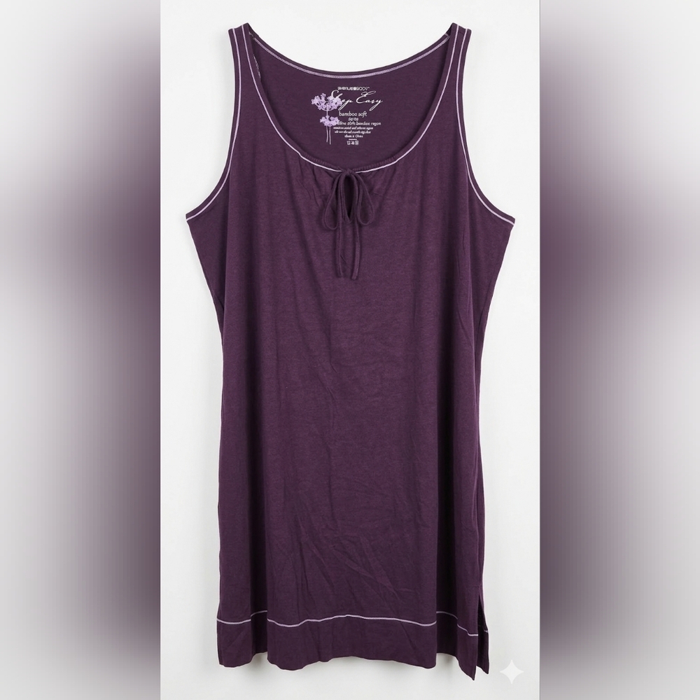 Avenue Body Bamboo Soft Sleep Tank Top 26/28 Plus Size Purple Lounge